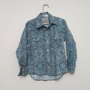 Paisley Kids Blue Button Down Shirt